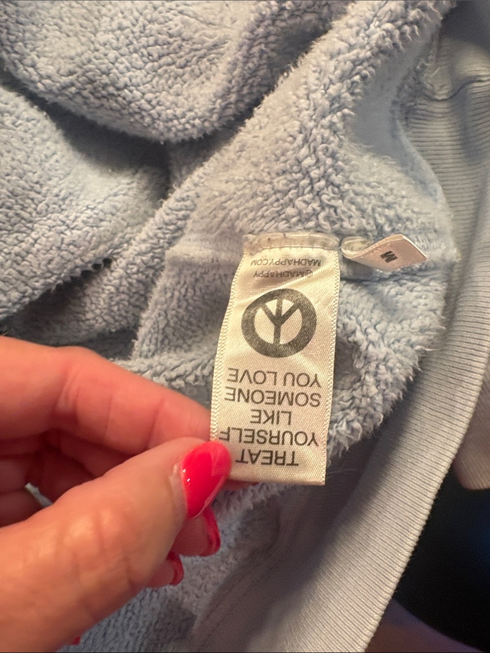 Madhappy Light Blue Hoodie with Navy Logo - Picture 8 of 9